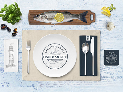 Breakfast Creek Fish Market Branding Identity branding corporate dinner fish food identity local logo market restaurant seafood table