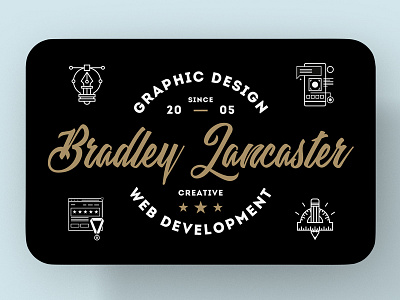 Creative Business Cards Front Design for Bradley Lancaster business calling card creative designer developer hipster logo ui ux vintage website