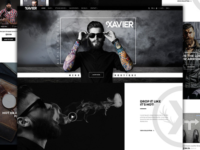 Xavier eCommerce Mens Fashion Website Design apparel boutique fashion flat hipster landing page logo mens ui ux website