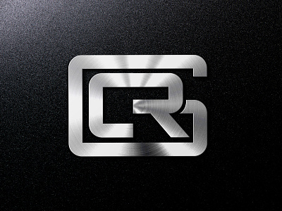 CRG Metal Brushed Steel Logo On  Black Mockup 