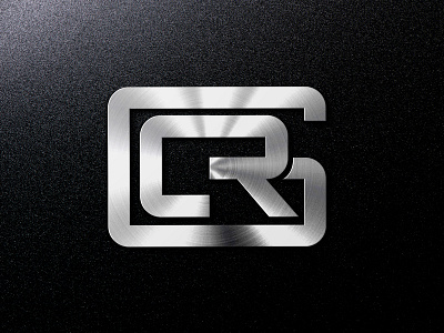 CRG Metal Brushed Steel Logo On Black Mockup brand brushed flat logo logo design metal minimal monogram steel