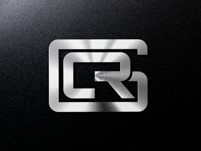 Download CRG Metal Brushed Steel Logo On Black Mockup by Bradley ...