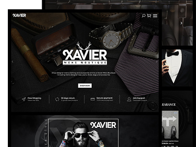 Xavier Mens Boutique Fashion Clothing Ecommerce Website Design apparel boutique clothing fashion hipster mens suit ui ux website
