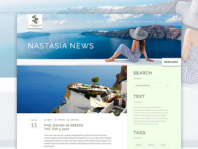 Nastasia Village Hotel Greece Blog Website Page Design Ui Dibbbl blog flat greece hotel luxury modern naxos news travel ui