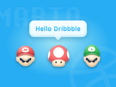 Hello Dribbble icons mario