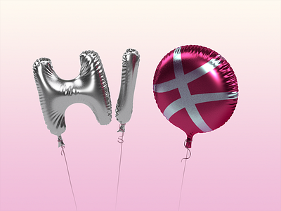 Hi Dribbble 3d balloon dribbble first shot hi