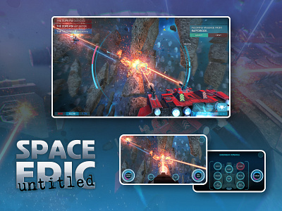 Space Epic Untitled Multi-Screen Game UI & Marketing Design