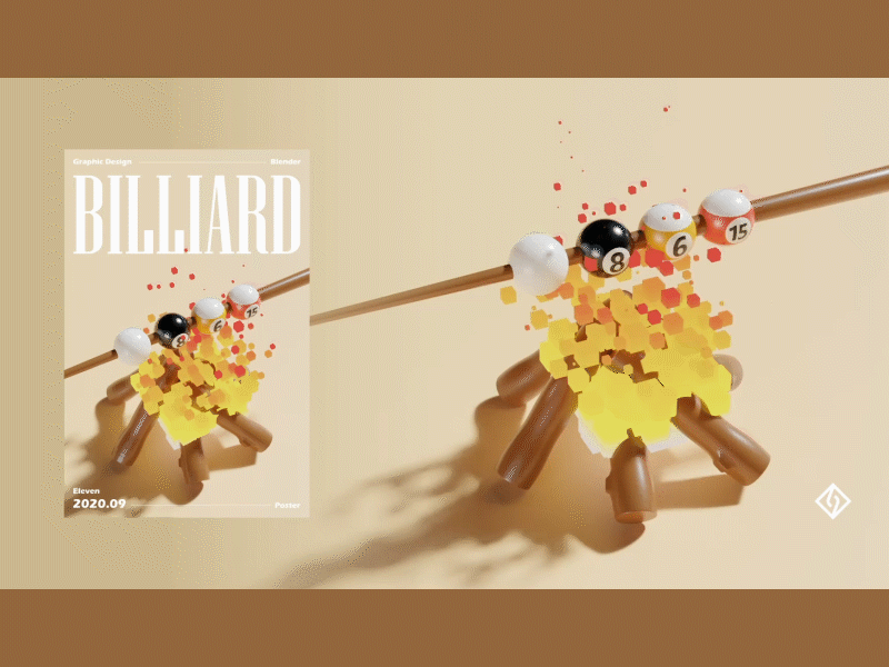 Billiards animation blender blender 3d fire 动画 台球 火