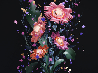 Blender Flower b3d blender blender3d design flower graphic design 建模