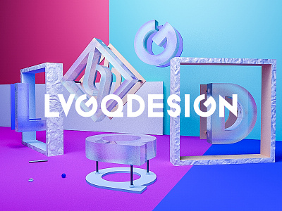 小练习-透明材质 c4d、插图、lgqd、logo演绎