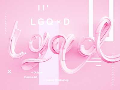 lgqd-打卡 c4d dribbble lgqd logo 建模 粉色