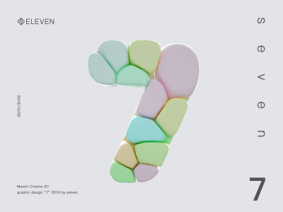 seven 7 cinema 4d color graphics octane render photoshop seven typographic 建模 插图 渲染