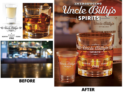 Uncle Billy's Glassware Mockup branding digital art glassware merchandise merchandise design mockups overlays photo editing photoshop