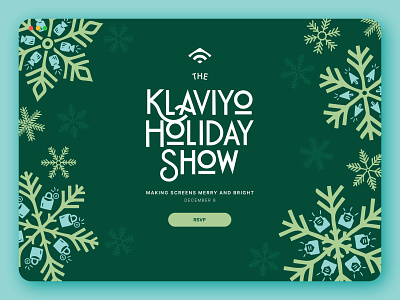 Klaviyo Holiday Show 2020 design event event branding holiday holiday design landing page landing page design splash splash page visual direction website
