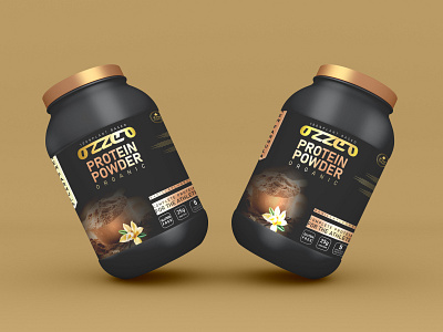 Protein powder adobe illustrator adobe photoshop food supplement label label design mockup packaging design protein powder supplement label design