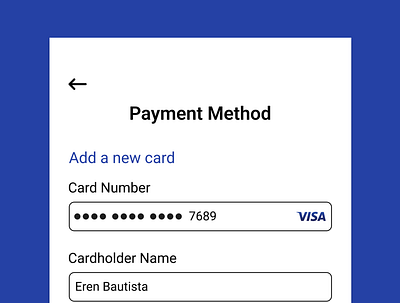 Daily UI 002 - Credit Card Checkout app dailyui mobile ui