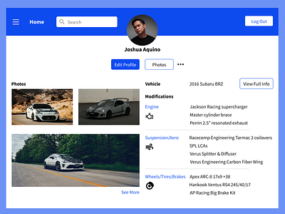 Daily UI 006 - User Profile car dailyui profile web
