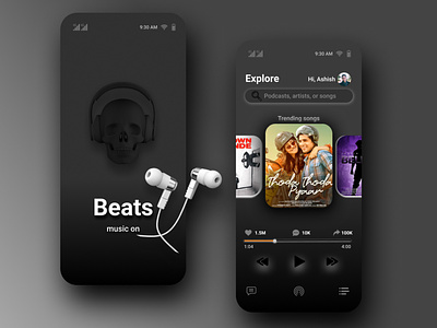 Music App UI Design 3d app design graphic design musicapp ui ux