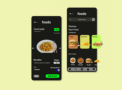 Foods App UI for mobile animation app branding food app graphic design motion graphics ui ux
