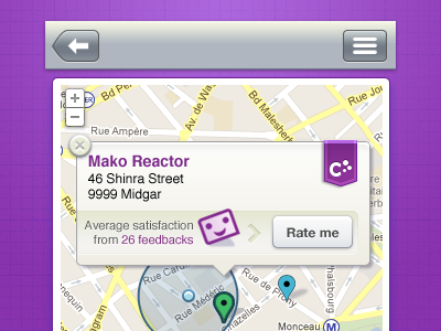 a smile on a map detail feedback geoloc map mobility pin rate webapp