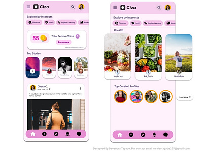 Social media gen-z App UI : Home Screen