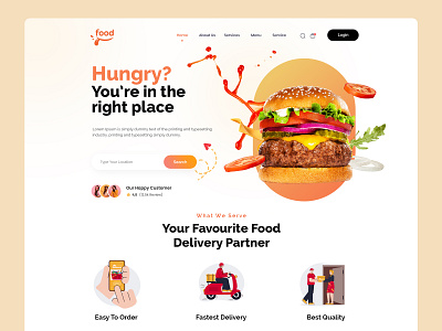 Food Delivery Landing Page design food food delivery food delivery landing page landing page ui design web design