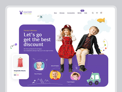 Kids Fashion - Website kids kids cloths kids fashion kids landing page mobile app ui ui design web design web site