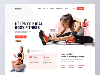 Fitness - Concept Design fitness fitness landing page fitness website gym gym landing page gym website health health website landing page mobile app ui ui design web design website