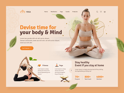 Yoga Landing Page ayurveda branding landing page meditation ui website yoga yoga landing page