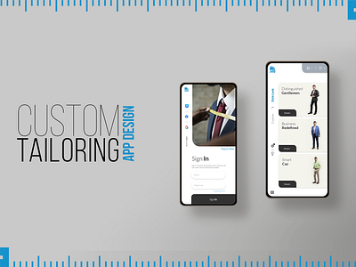 Custom Tailoring App Login & Listing page