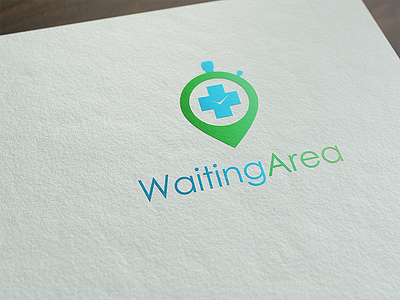 WaitingArea Logo application design geolocation illustrator logo medical mock up odessa photoshop stopwatch ukraine