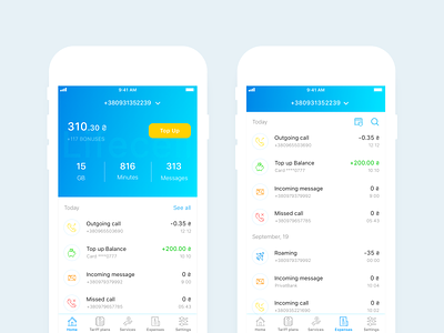 Redesign concept for mobile operator application balance banking concept design expenses home lifecell mobile mobile operator provider redesign refill screen services sketch tariff plan top up ui ukraine