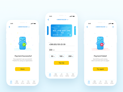 Mobile payment screens
