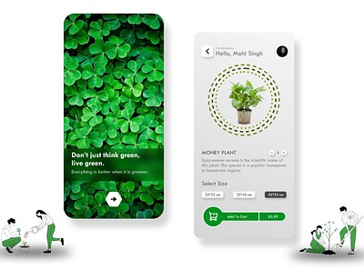 Plant App Ui 3d animation branding design graphic design illustration logo motion graphics ui vector