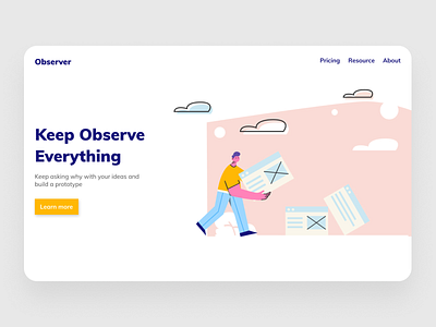 Observer Landing Page branding illustration ui ux web