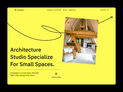 TinySpace | Architecture Studio - Landing Page app architecture asymmetry bauhaus branding design design studio illustration landing page landingpage swiss swiss design typography ui ux web