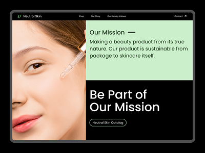 Neutral Skin | Beauty Product - Landing Page app bauhaus beauty branding design geometric green landingpage product skincare swiss typography ui ux web