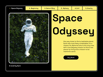 Space Odyssey | A Novel Promo Page app astronaut book branding design interstellar landing page mars nasa novel saturn space swiss design typography ui ux web