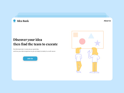 Idea Bank Landing Page idea illustration landingpage ui ux webdesign