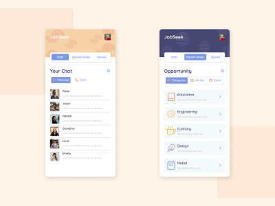 Job Seeker abstract app job application job board jobs ui ux