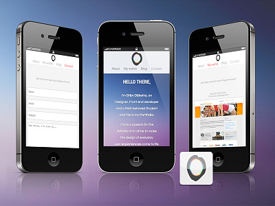 Portfolio Responsive Mockup blue design gradient icon iphone mockup portfolio purple responsive