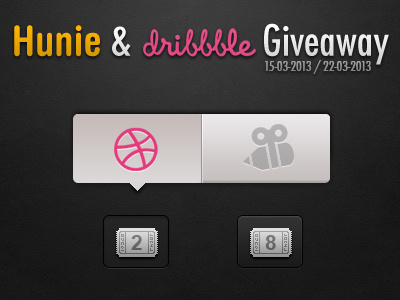 Hunie and Dribbble Giveaway dribbble giveaway hunie invite ticket