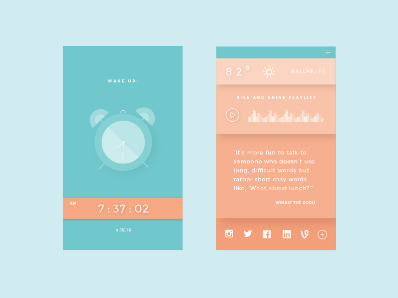 Wake Up App by Sarah Dean on Dribbble