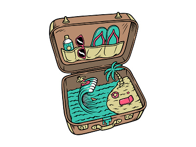 Summer beach in the suitcase