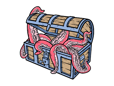 Octopus in a treasure chest