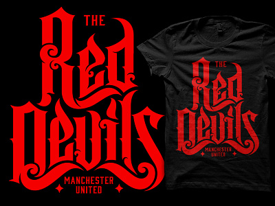 Red Devils apparel brand clothing football illustration manchester soccer tshirt type typo typography vector