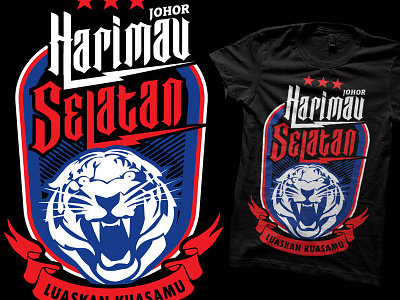 Harimau Selatan apparel clothing fashion illustration malaysia soccer tiger tshirt type typo typography vector