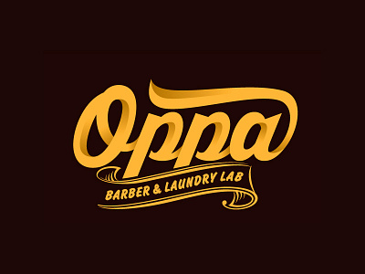 Oppa Logo Type barber design laundry logo type typo typography