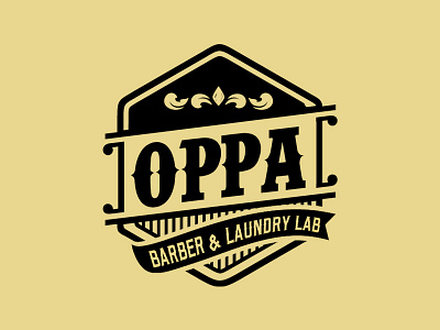 Oppa Logo Type barber design laundry logo type typo typography