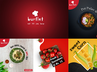 Restaurant Logo and Social Media Post Designs graphic design logo photoshop